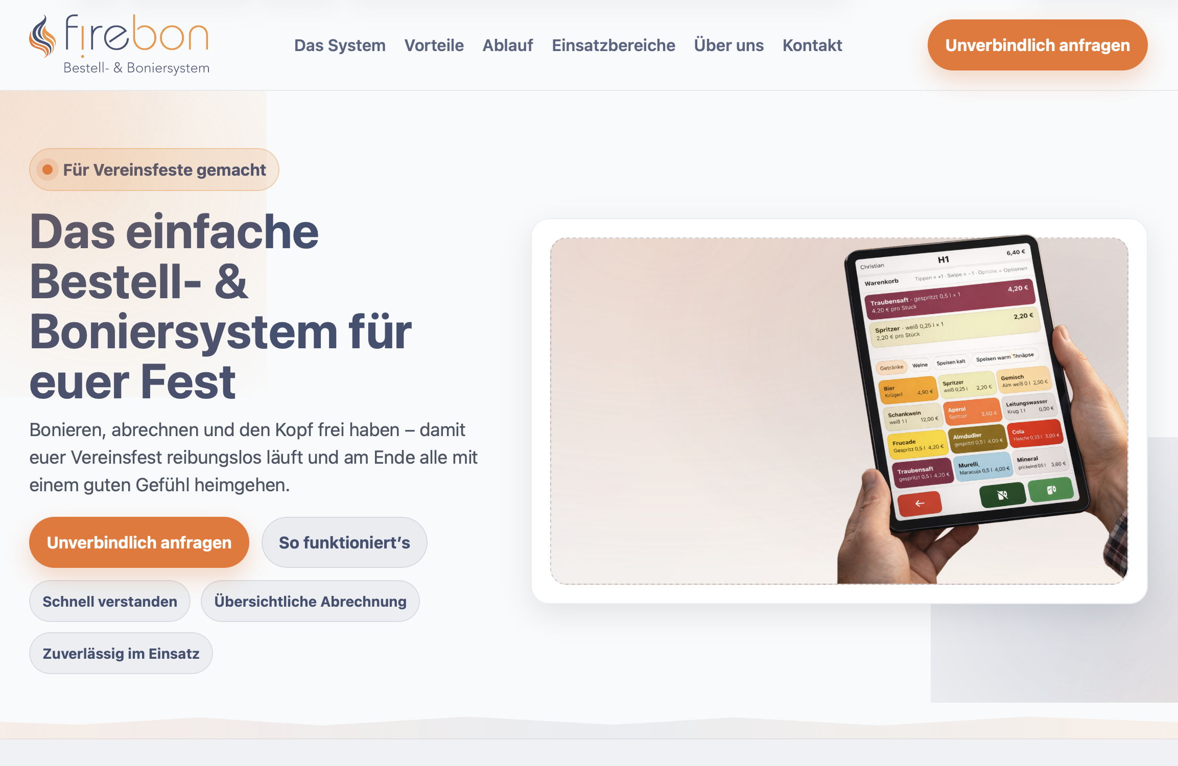 FireBon Bestell- und Boniersystem